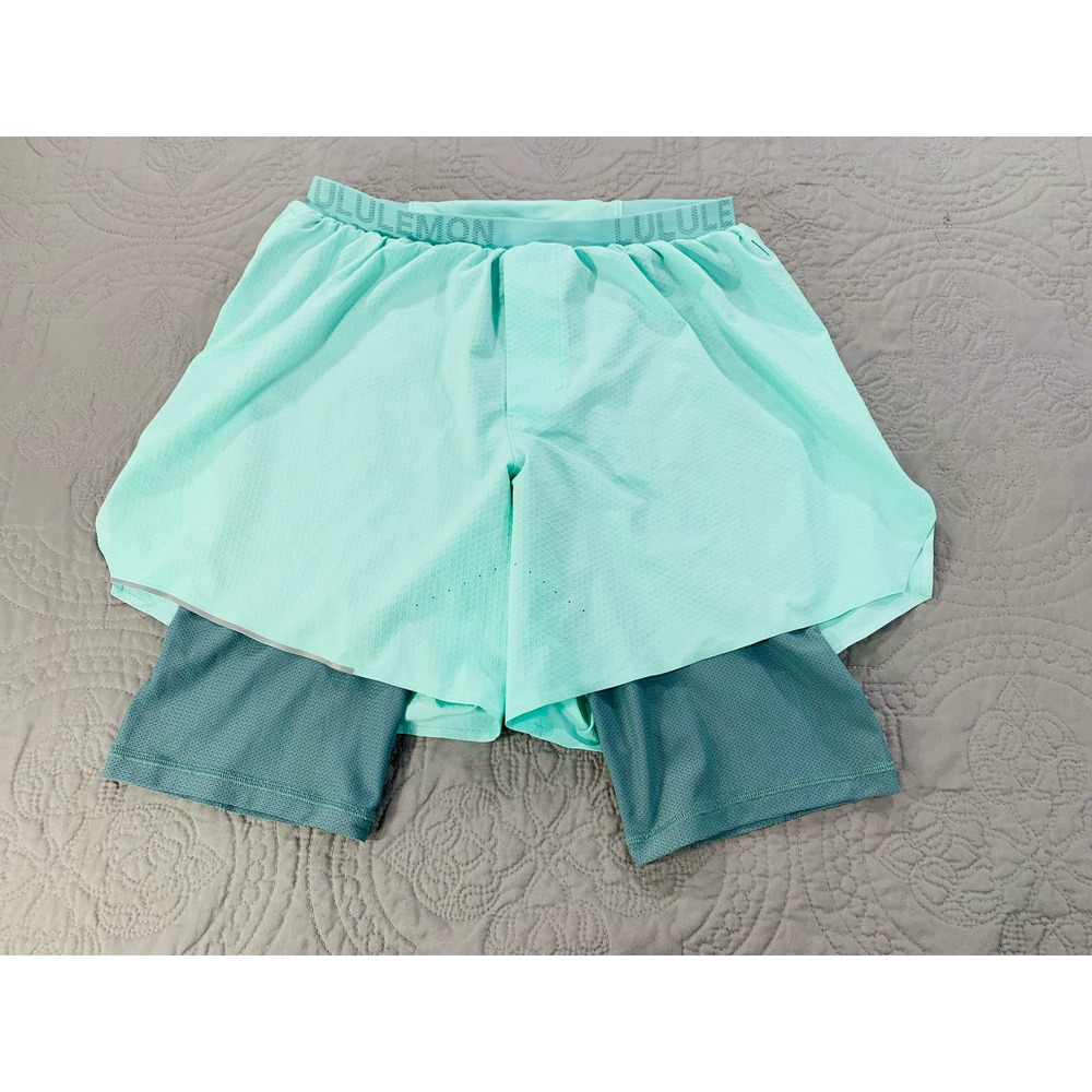 Lululemon Shorts Teal Womens Small Mint Turquoise Compression Lined Athletic - Picture 5 of 9